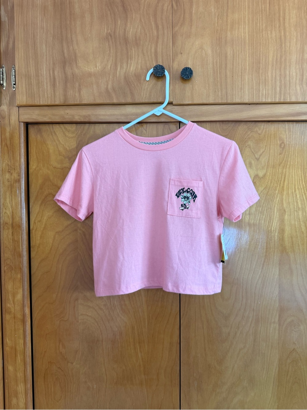 Volcom light coral Graphic Pocket Crop Tee